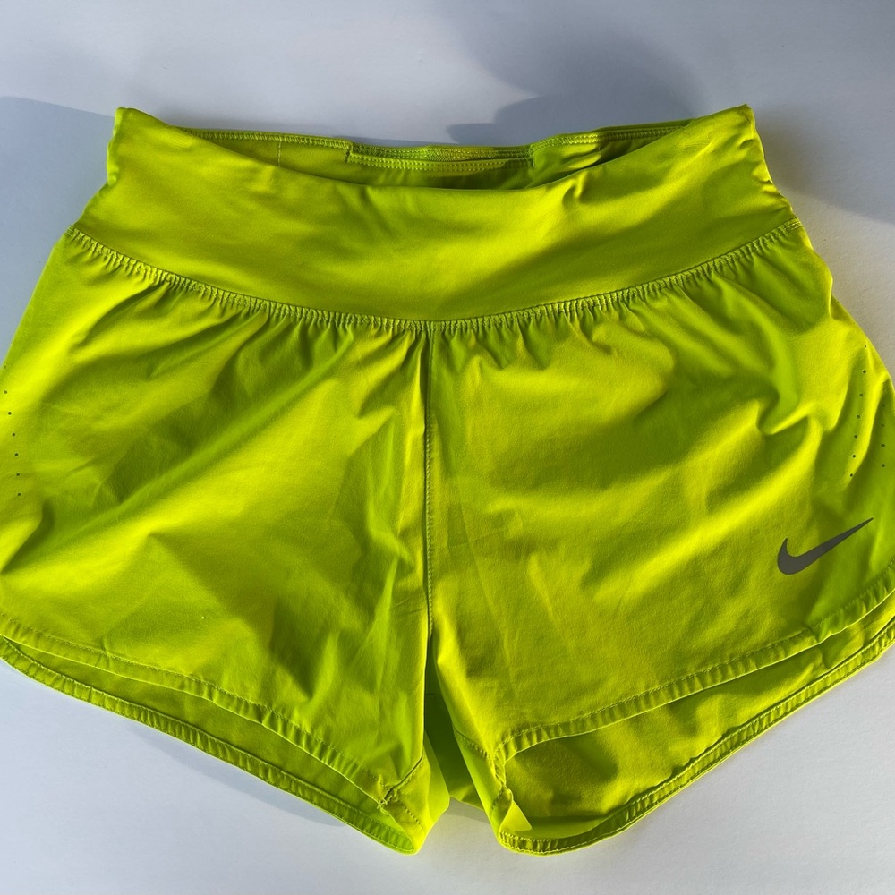 Nike Women's Bright Neon Yellow Athletic Running Shorts